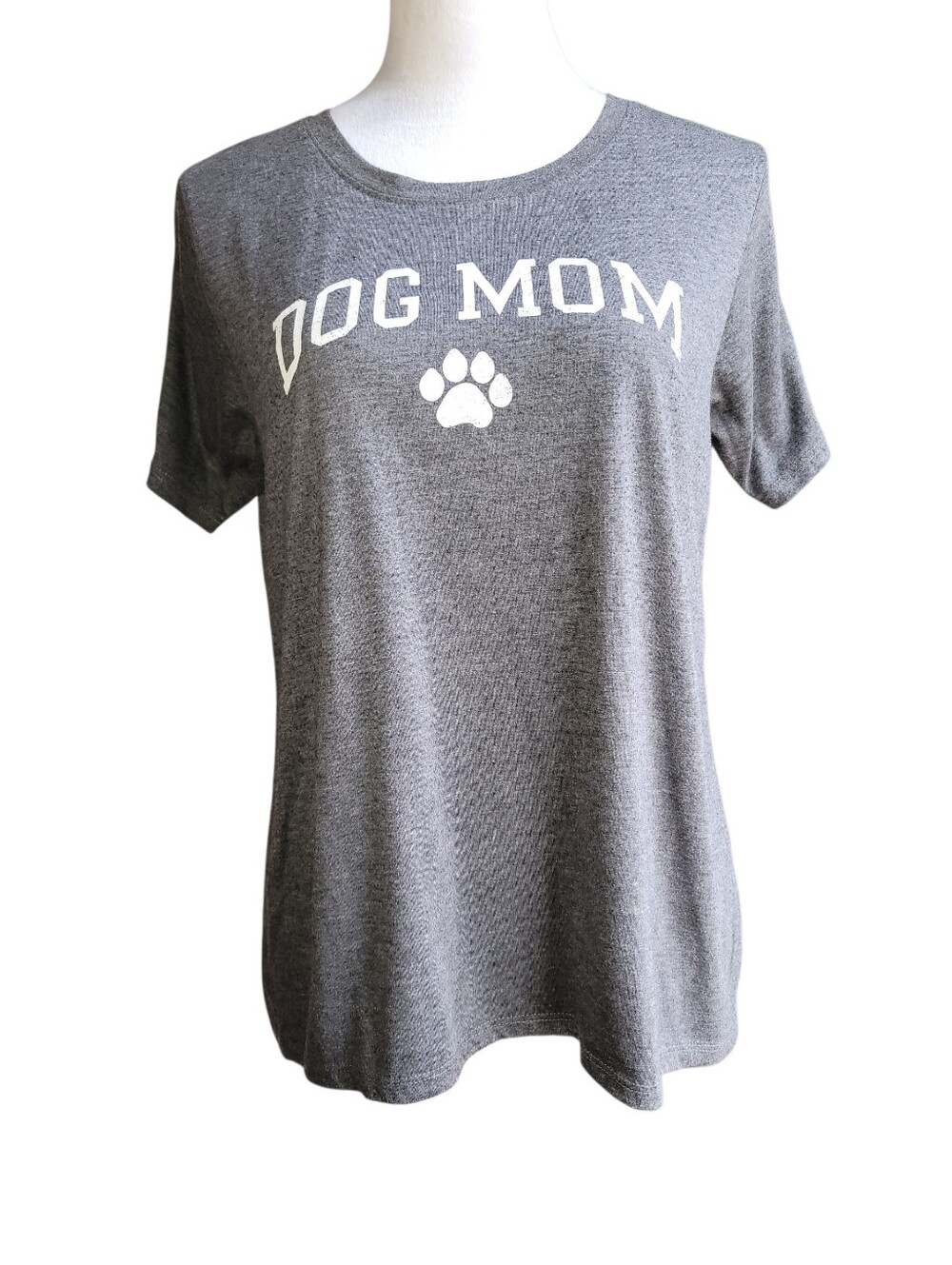 Modern Lux Dog Mom Graphic T-Shirt Grey With White Lettering Size Large EUC